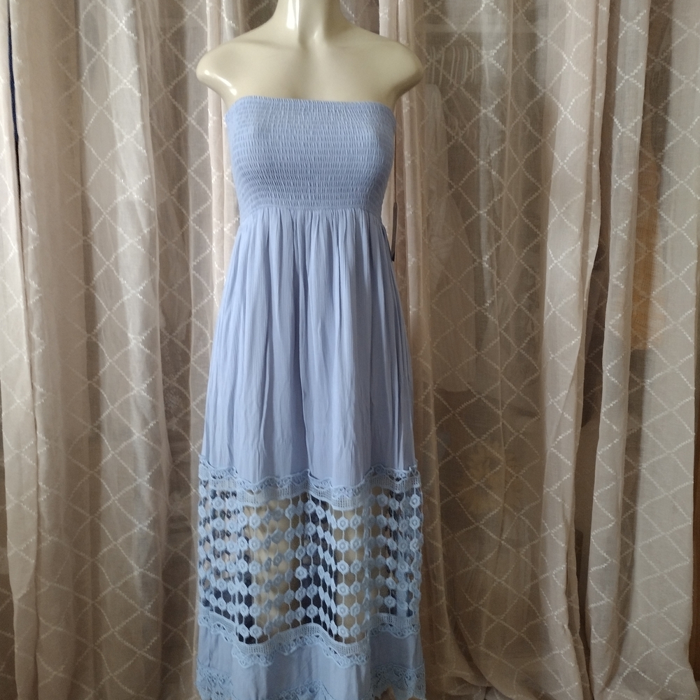 Justify Light Blue Strapless Dress